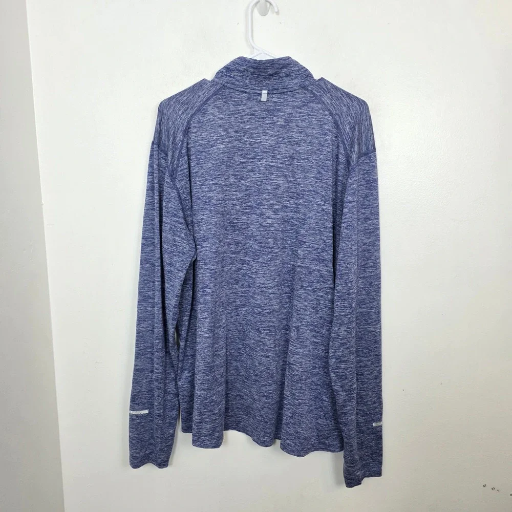 Nike Running Blue Heathered Dri-Fit 1/4 Zip Athleisure Sporty Pullover Size XL
